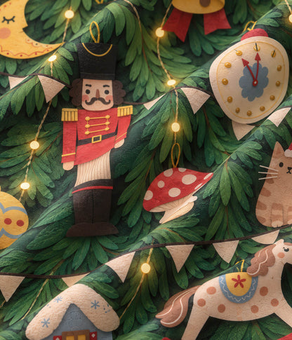 Close-up of the printed stretch fabric used for the Whimsy Ikea Synfonisk frame speaker